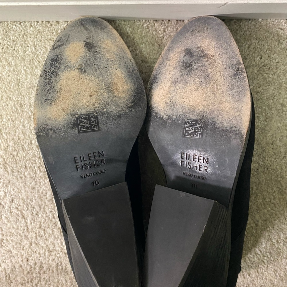 Eileen Fisher Black Suede Women’s Ankle Boots - Picture 6 of 6